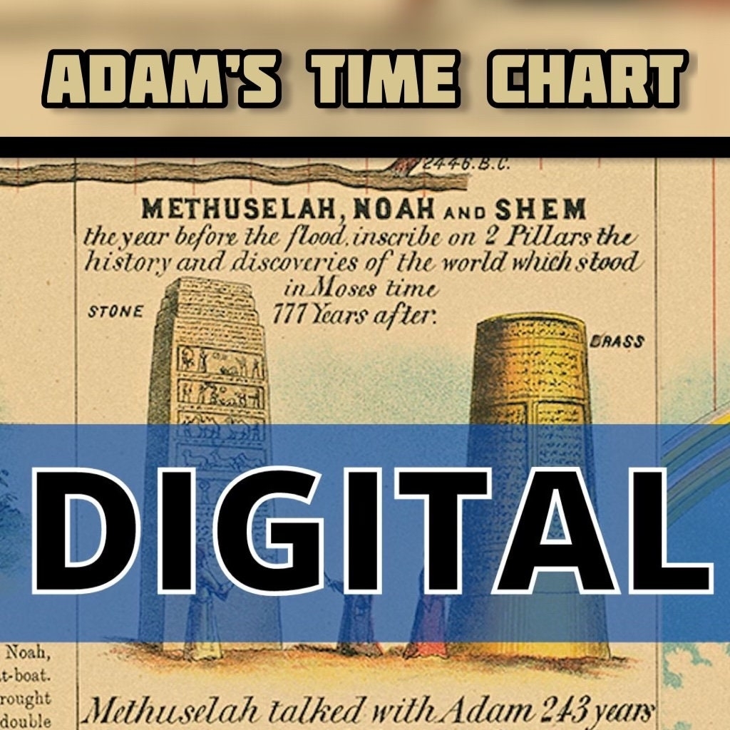 Adams Time Chart Instant JPG Digital Download Page Biblical Timeline 