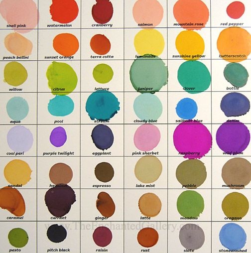 Alcohol Inks Color Chart Adirondack Lights Brights Earth Tones Tim 