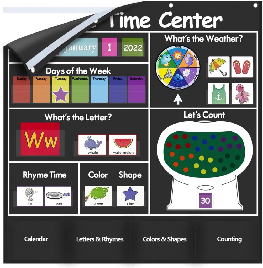 Amazon Auchq Circle Time Learning Center Pocket Chart Heavy Duty 