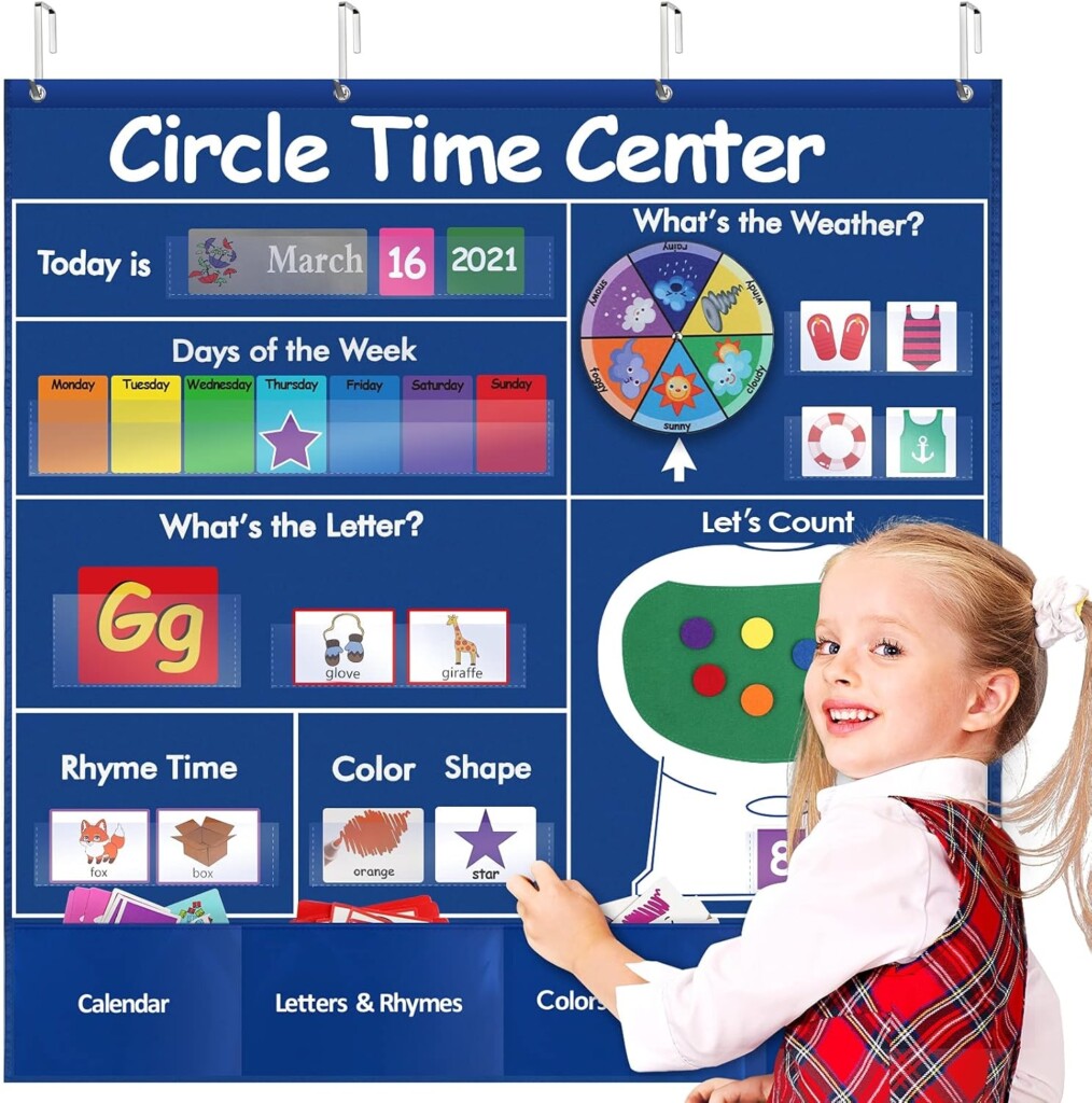 Amazon Circle Learning Time Center Pocket Chart Calendar Set 