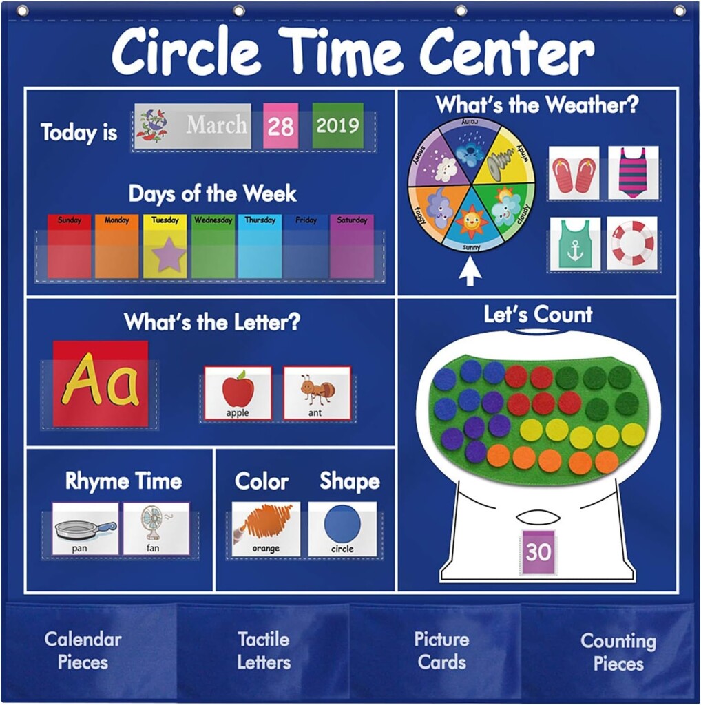Amazon Sisenny Circle Time Center Pocket Chart Calendar 