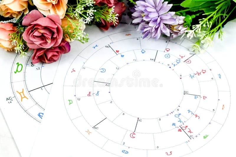 Astrology Birth Chart Compatibility For Partner With Heart And Rose 