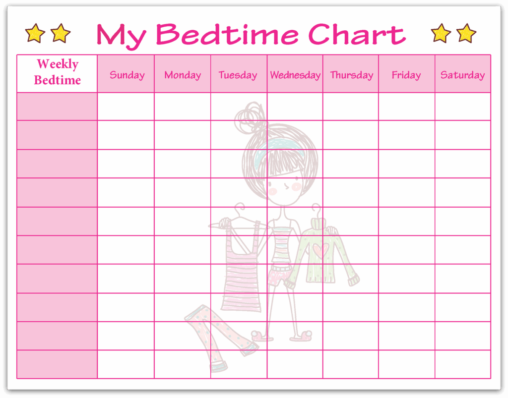 Bedtime Routine Printable Chart Chore Routines Printable