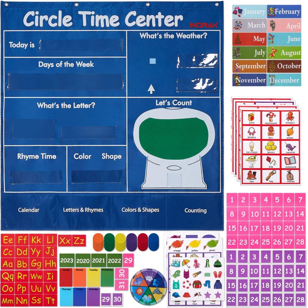 Buy INDRAK Circle Time Center Pocket Chart Educational Pocket Chart 