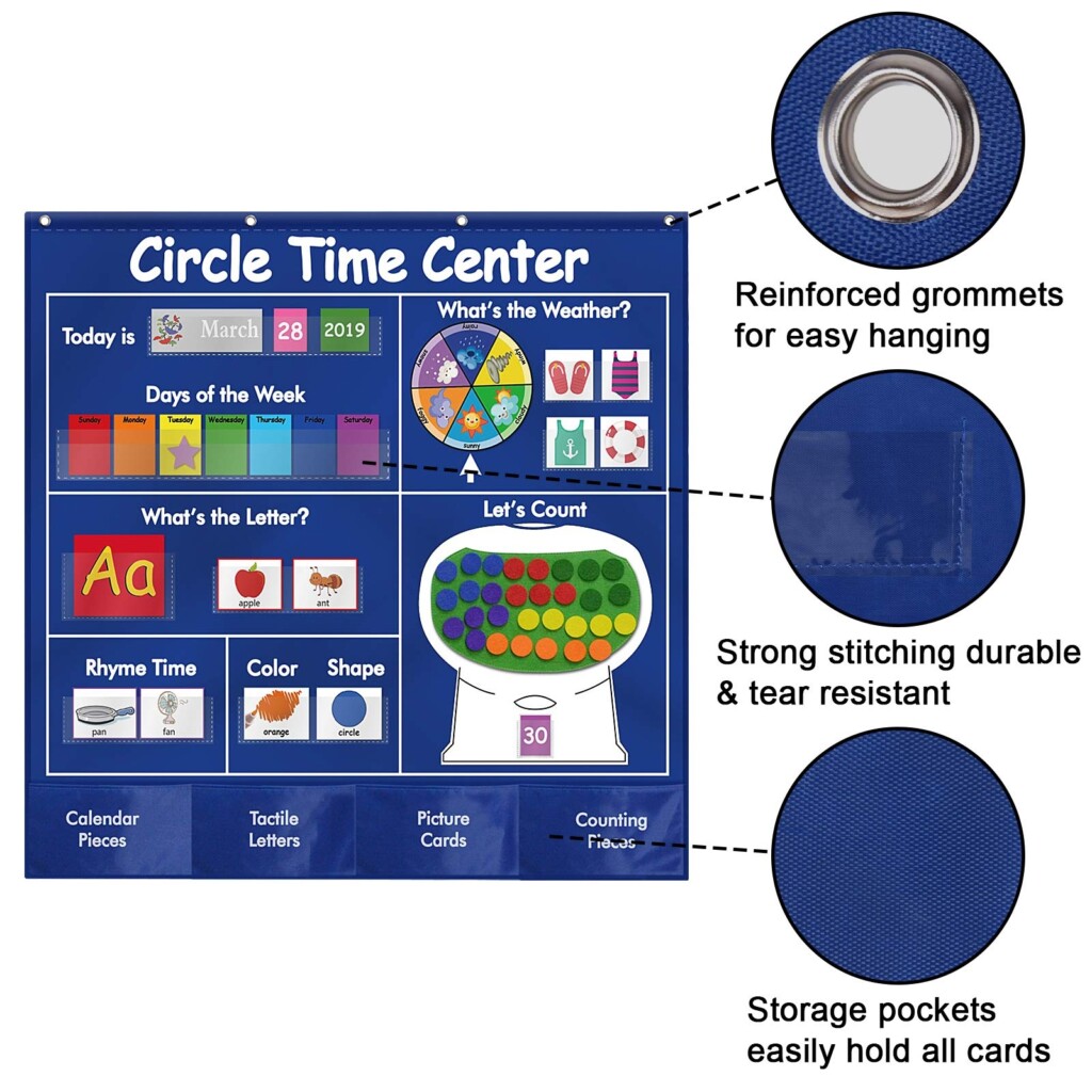 Circle Time Center Pocket Chart Calendar Educational Pocket Chart 