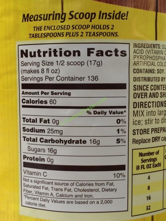 Costco 92860 country time lemonade drink mix chart CostcoChaser