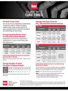 CURE TIMES Oatey Cure times oatey pdf PDF4PRO