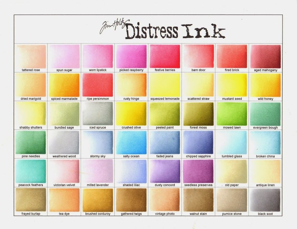 Distress Ink Color Chart Tim Holtz Distress Ink
