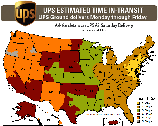 Download Ups Shipping Map V2 Ups Ground Shipping Time PNG Image With