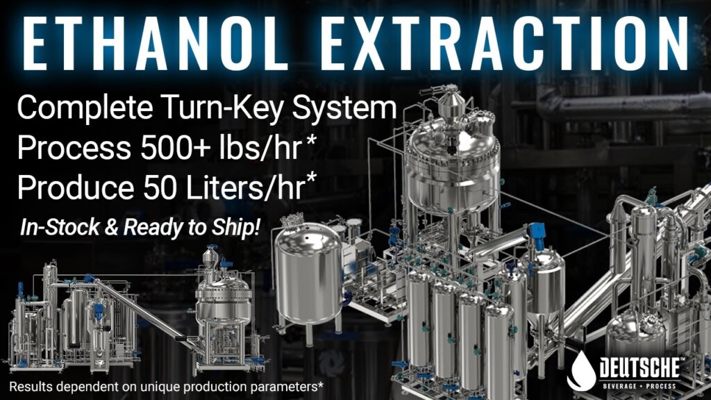 Ethanol Extraction System Large Scale Turn Key System To Process 500 