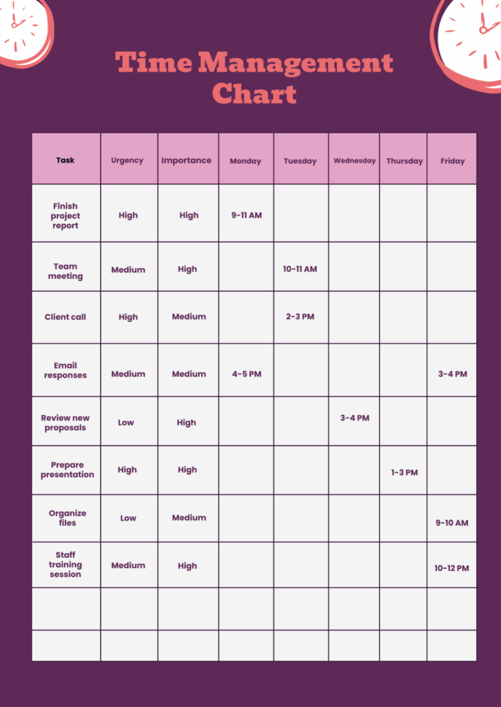 Free Time Chart Templates Editable And Printable