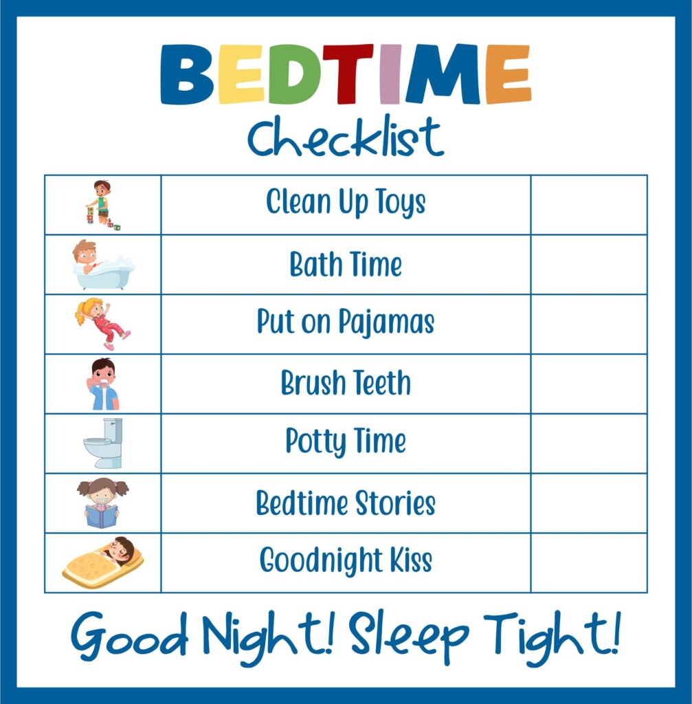 Kids Bedtime Routine Chart 10 Free PDF Printables Printablee