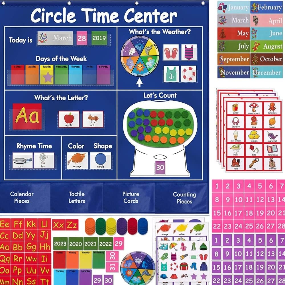 Multifunctional Classroom Pocket Chart For Circle Time And Teaching In 
