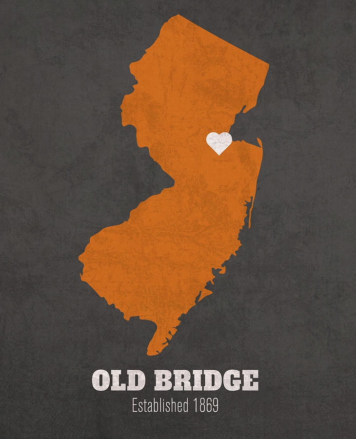 Old Bridge New Jersey City Map Founded 1869 Princeton University Color
