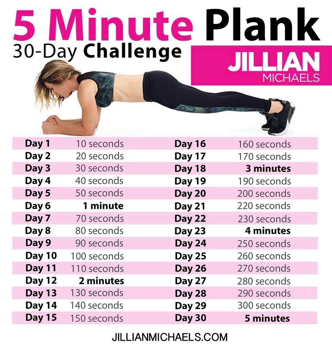 Printable Beginner 30 Day Plank Challenge