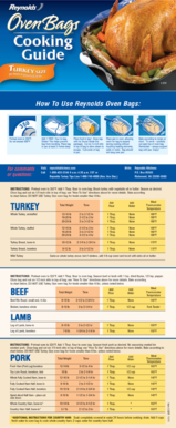 Reynolds Cooking Bags Chart Fill Online Printable Fillable Blank 