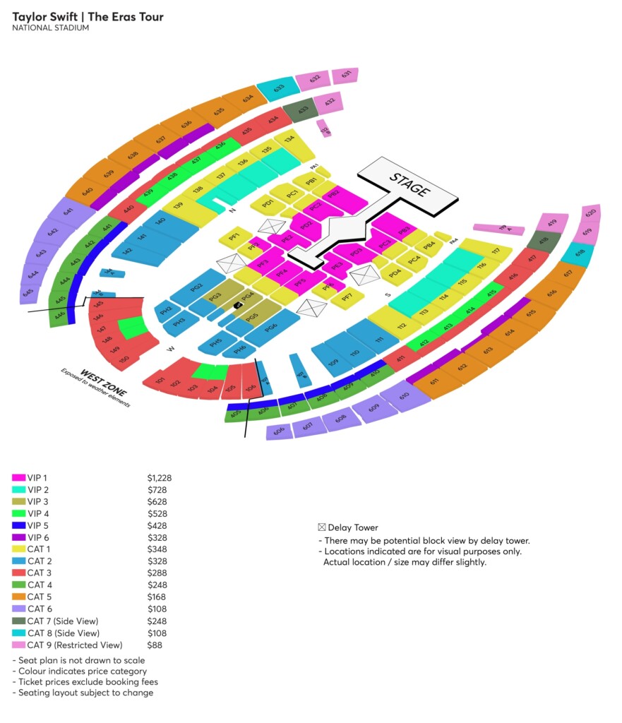Taylor Swift Eras Tour Singapore Seat Map Brita Cordula