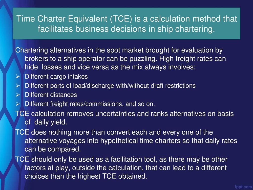 Time Charter Equivalent Ppt Download