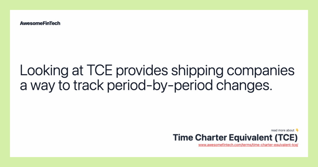 Time Charter Equivalent TCE AwesomeFinTech Blog