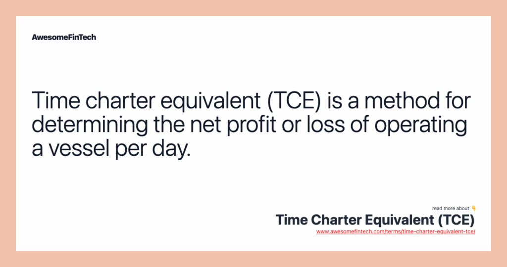 Time Charter Equivalent TCE AwesomeFinTech Blog